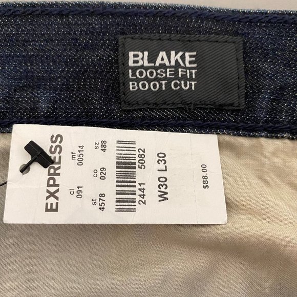 Express Jeans Mens 30 x 30 Blue Blake Boot Cut Loose Fit Actual 32 x 28.5 Pants - Picture 5 of 10